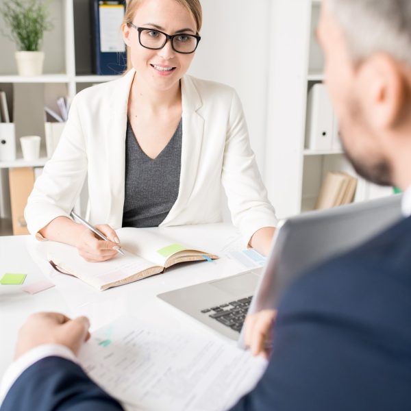 smiling-business-consultant-talking-to-entrepreneur